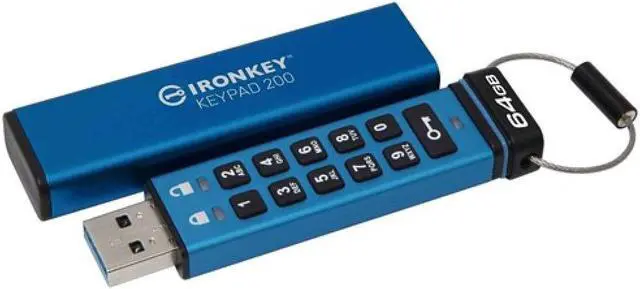 Alt view image 8 of 13 - Kingston IronKey Keypad 200 64GB USB 3.2 Gen 1 Type A Flash Drive IKKP200/64GB