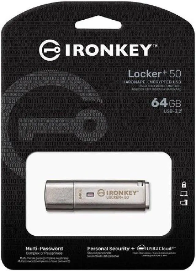 Alt view image 12 of 18 - IronKey Locker+ 50 USB Flash Drive IKLP5064GB