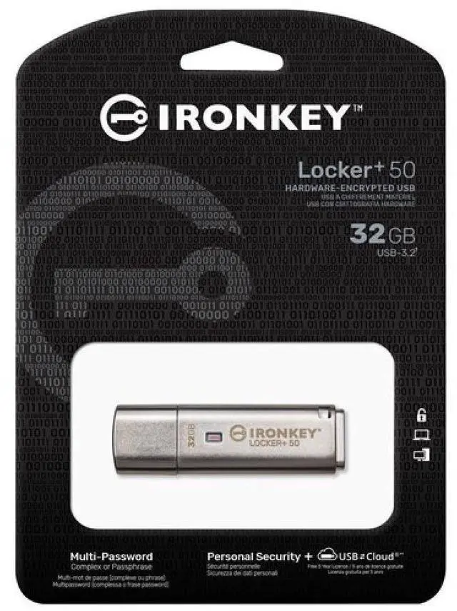 Alt view image 20 of 20 - IronKey Locker+ 50 32GB USB Flash Drive IKLP5032GB