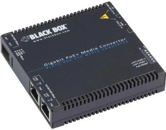 Alt view image 8 of 8 - Black Box Gigabit Poe+ Media Converter - 10/100/1000base-t To Sfp - 2x Poe+ [rj-45] Ports - Gigabit Ethernet - 10/100/1000base-tx, 1000base-x - 1 X Expansion Slots - Sfp - 1 X Sfp Slots - (lgc5210a)