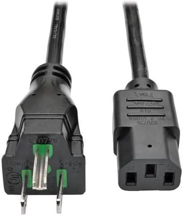 Alt view image 10 of 14 - Tripp Lite Model P006-003-HG10 3 ft. HospHospital-Grade Computer Power Cord, 10A, 18 AWG (NEMA 5-15P to IEC-320-C13)