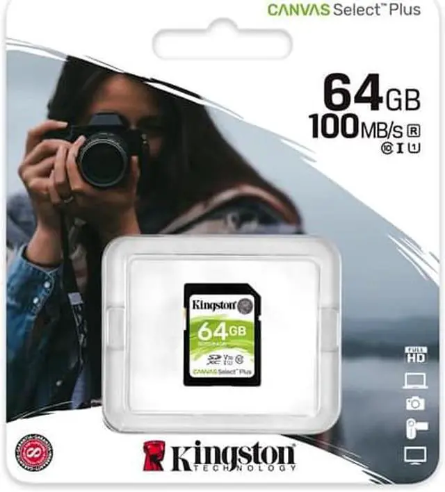 Alt view image 12 of 15 - Kingston Canvas Select Plus - Flash memory card - 64 GB - Video Class V10 / UHS-I U1 / Class10 - SDXC UHS-I
