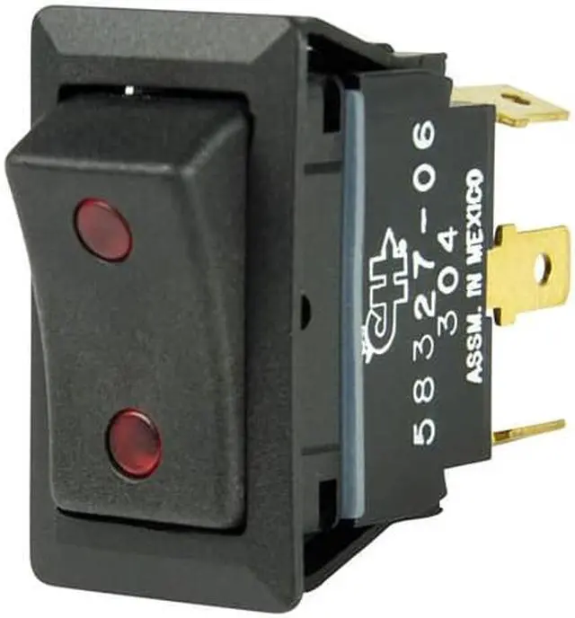 Alt view image 5 of 8 - BEP SPDT Rocker Switch - 2-LEDs - 12V/24V - ON/OFF/ON