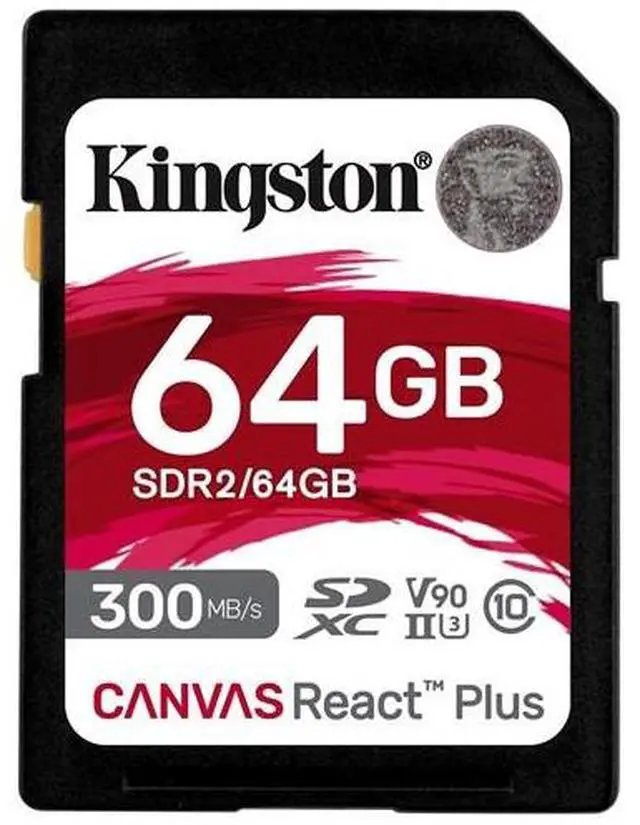 Alt view image 6 of 8 - Kingston Canvas React Plus 64GB Secure Digital Extended Capacity (SDXC) Flash Card Model SDR2/64GB