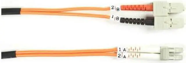 Alt view image 4 of 6 - Black Box FO625-003M-SCLC OM1 62.5-Micron Multimode Fiber Optic Patch Cable - OFNR PVC, LC-SC, Orange, 3m (9.8 ft.)