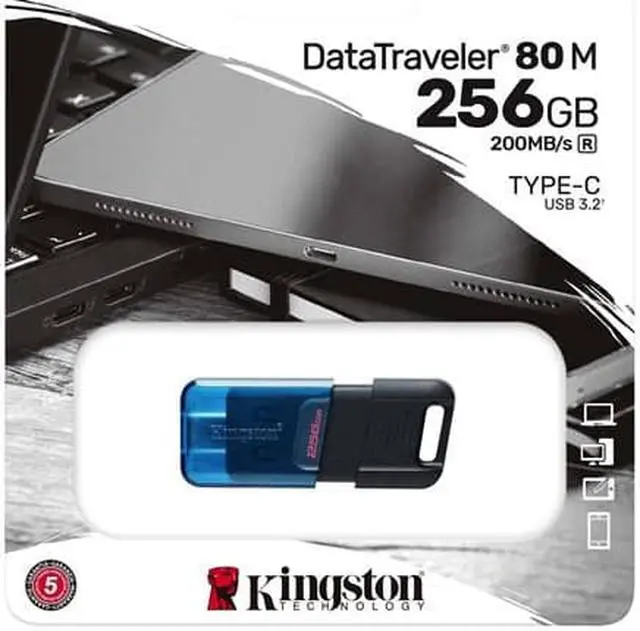 Alt view image 3 of 10 - Kingston DataTraveler 80 M 256GB USB-C Flash Drive DT80M/256GB