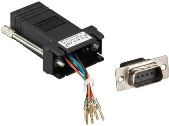 Alt view image 7 of 8 - Black Box Modular Adapter Kit [unassembled], Db9 Male To Rj-45, 8-wire, Black - 1 X Db-9 Male Serial - 1 X Rj-45 Female Network - Gold Plated, Nickel Plated Contact - Black (fa4509m-bk)