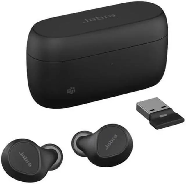 Alt view image 2 of 4 - Jabra Evolve2 MS Wireless Earbuds USB-A Connectivity with Charging Pad (20797-999-989)