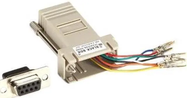 Alt view image 6 of 8 - Black Box DB9 Colored Modular Adapter (Unassembled), Female to RJ-45, 8-Wire, Gray
