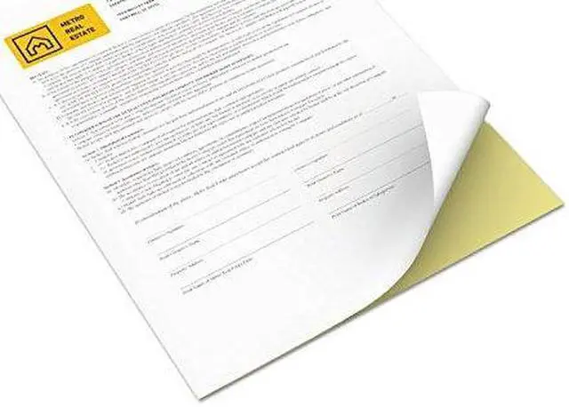 Alt view image 2 of 9 - Xerox Bold Digital Carbonless Paper 8 1/2 x 11 White/Canary 5 000 Sheets/CT 3R12420