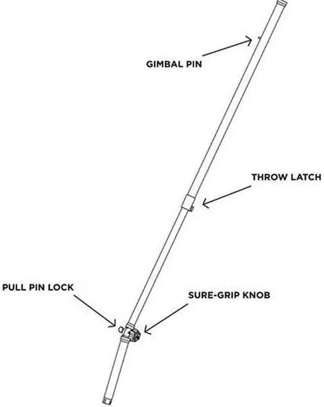 Alt view image 2 of 4 - TACO Marine ShadeFin Telescopic Rod Holder Mount ShadeFin Telescopic Rod Holder Mount