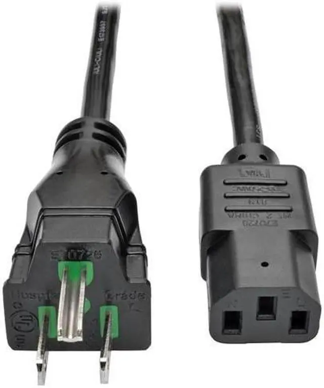 Alt view image 10 of 18 - Tripp Lite Model P006-025-HG15 25 ft. Hospital-Grade Computer Power Cord, 15A, 14 AWG (NEMA 5-15P to IEC-320-C13)