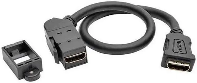 Alt view image 12 of 12 - TRIPP LITE P164-001-KPA-BK HDMI Coupler Keystone Panel Mount All-in-One Angled F/F Black 1'