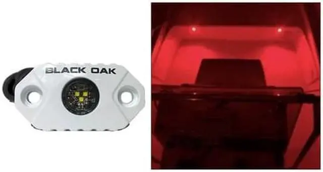 Main image of Black Oak LED Rock Accent Light - Red - White Housing Rock Accent Light - Red - White Housing