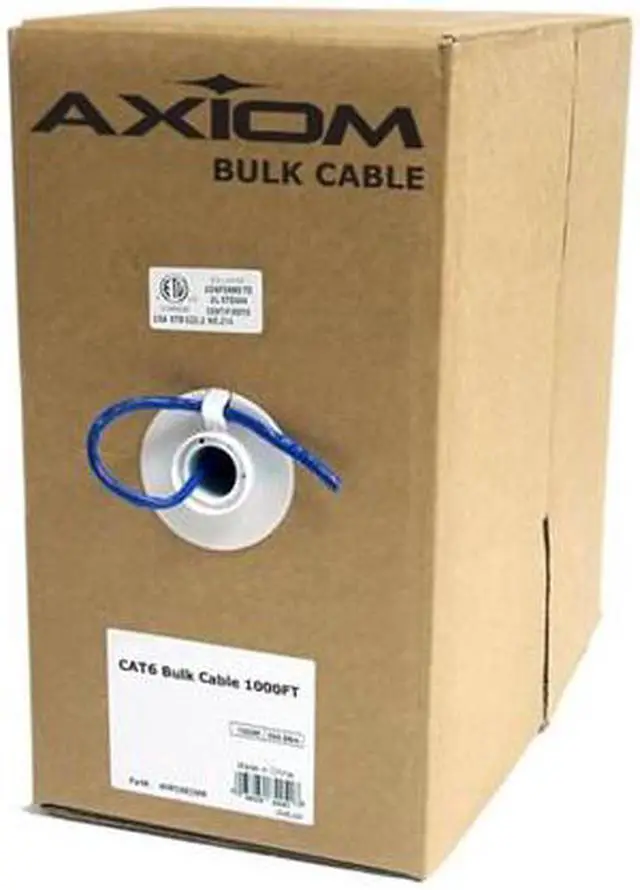 Alt view image 5 of 6 - Axiom C6ABCS-B1000-AX Cable - 1000 Ft - Utp - Cat 6A - Ieee 802.3An - Stranded - Blue