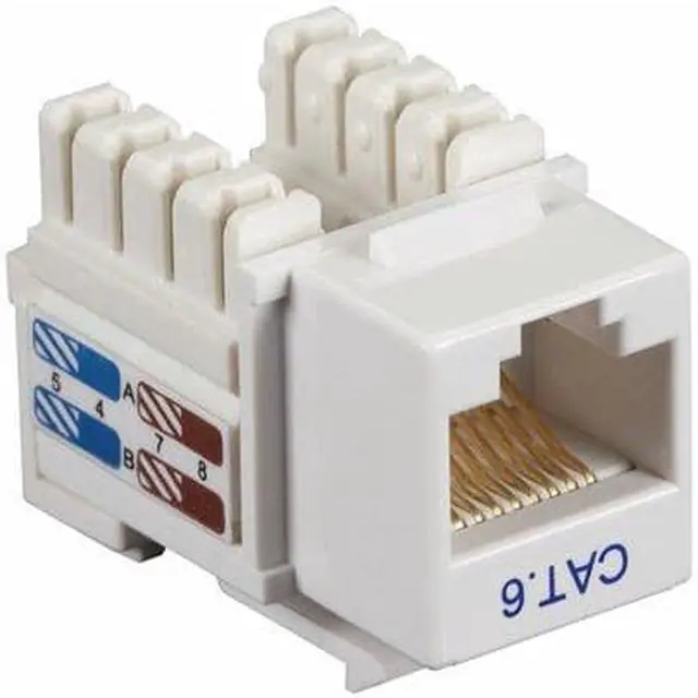 Alt view image 8 of 8 - Black Box CAT6J-WH-25PAK CAT6 Keystone Jack - Unshielded, RJ45, White, 25-Pack