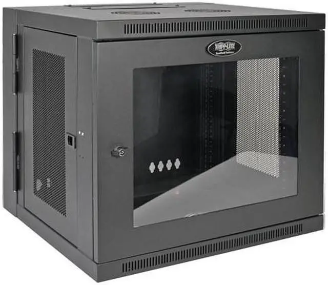 Alt view image 16 of 20 - Tripp Lite 10U Wall-Mount Rack Enclosure Server Cabinet, Hinged Back, Clear Acrylic Window (SRW10USG)