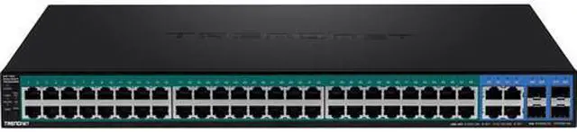 Alt view image 17 of 20 - TRENDnet 52-Port Gigabit Web Smart PoE+ Switch, 48 Gigabit PoE+ Ports, 4 Shared Gigabit Ports (RJ-45 Or SFP), 370W PoE Power Budget, 104Gbps Switching Capacity, Lifetime Protection, Black, TPE-5240WS