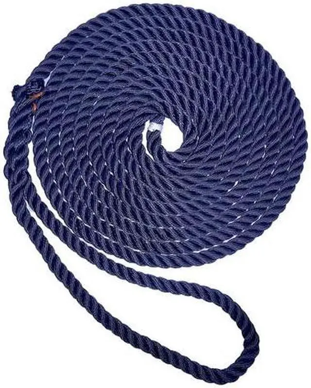 Alt view image 6 of 8 - New England Ropes 5/8" X 15' Premium Nylon 3 Strand Dock Line - Navy Blue