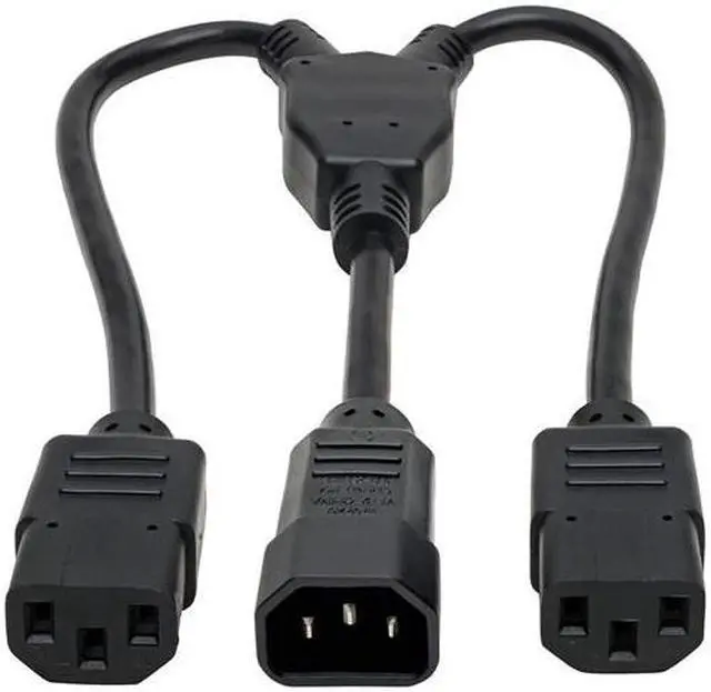 Alt view image 16 of 18 - Tripp Lite P004-18N-2C13 C14 Male to C13 Female Splitter, PDU Style - C14 to 2x C13, 10A, 100–250V, 18 AWG, 18 in., Black