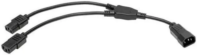 Alt view image 17 of 18 - Tripp Lite P004-18N-2C13 C14 Male to C13 Female Splitter, PDU Style - C14 to 2x C13, 10A, 100–250V, 18 AWG, 18 in., Black