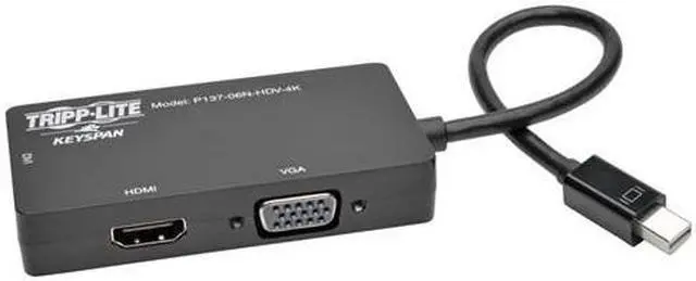 Alt view image 15 of 16 - Tripp Lite 6In Mini Displayport To Vga / Dvi / Hdmi Adapter Converter 4Kx 2K 6"