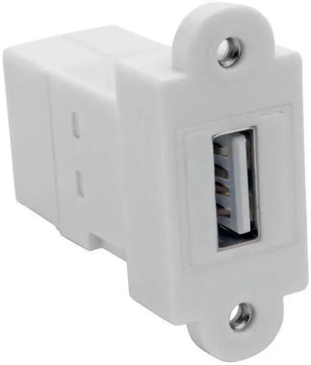 Alt view image 15 of 16 - Tripp Lite USB 2.0 All-in-One Keystone/Panel Mount Coupler (F/F), White (U060-000-KP-WH)