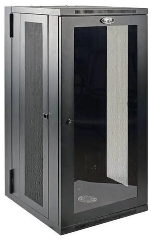 Alt view image 8 of 11 - Tripp Lite SmartRack 26U Low-Profile Switch-Depth Wall-Mount Rack Enclosure Cabinet with Clear Acrylic Window, Hinged Back