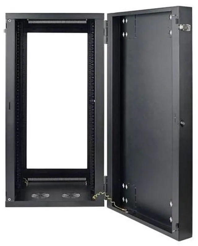 Alt view image 9 of 11 - Tripp Lite SmartRack 26U Low-Profile Switch-Depth Wall-Mount Rack Enclosure Cabinet with Clear Acrylic Window, Hinged Back