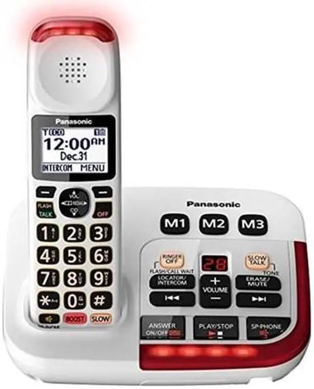 Main image of Panasonic KX-TGM420W Amplified Cordless DECT 6.0 Phone|Voice Booster Up-To 100 dB|Answering Machine|Silver