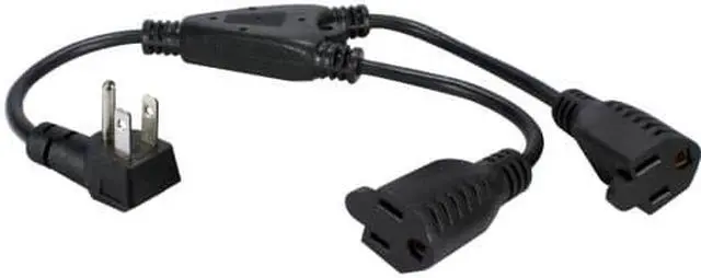 Alt view image 7 of 9 - Qvs 2-Pack 12 Inches 90Degree Flat-Plug Outletsaver Ac Power Splitter Adaptor