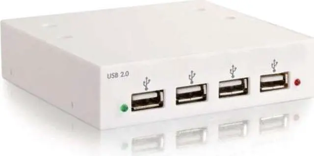 Alt view image 7 of 8 - C2G 4-port USB 2.0 High Speed Front-Bay Hub - White