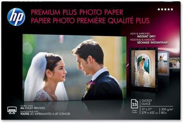 Main image of HP Premium Plus Photo Paper, Glossy, 80 lb, 11 x 17 in. (279 x 432 mm), 25 sheets CV065A