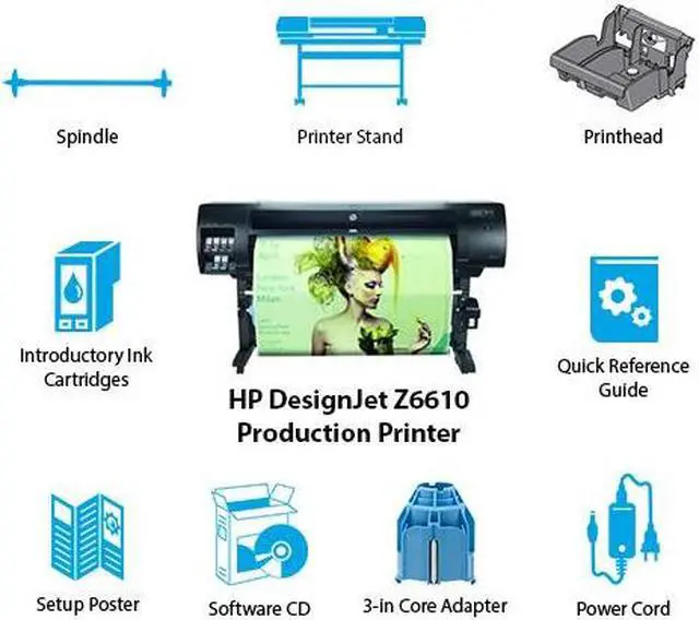 Alt view image 4 of 6 - HP Designjet Z6610 2400 x 1200 dpi Color Print Quality Ethernet (RJ-45) Thermal Inkjet Large Format Color 60-in Production Printer (6-Color)