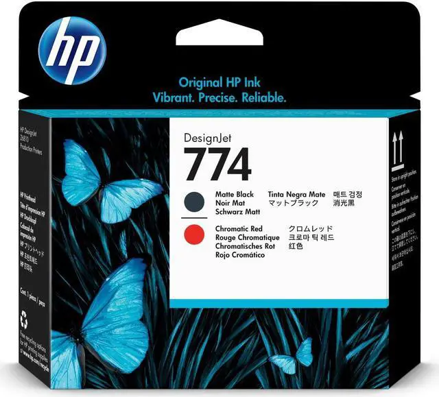 Main image of HP 774 Matte Black/Chromatic Red DesignJet Printhead, P2V97A