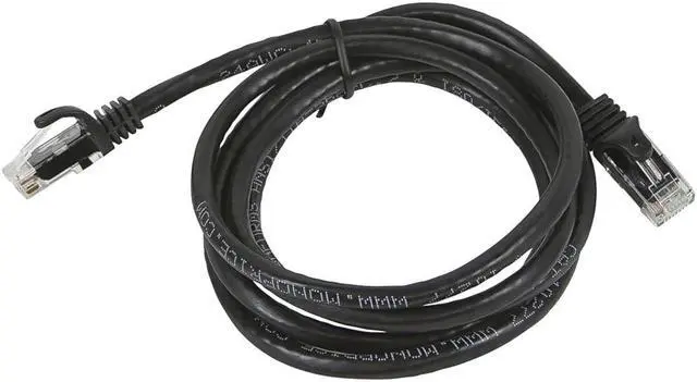 Alt view image 4 of 14 - Monoprice Cat5e Ethernet Patch Cable - 5 Feet - Black | Network Internet Cord - RJ45, Stranded, 350Mhz, UTP, Pure Bare Copper Wire, 24AWG - Flexboot Series