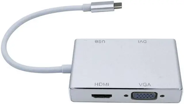 Alt view image 2 of 4 - Larryjoe 4 In 1 USB 3.1 USB-C Converter Cable USB C Type C to HDMI VGA DVI USB 3.0 Adapter for Laptop Apple Macbook Google