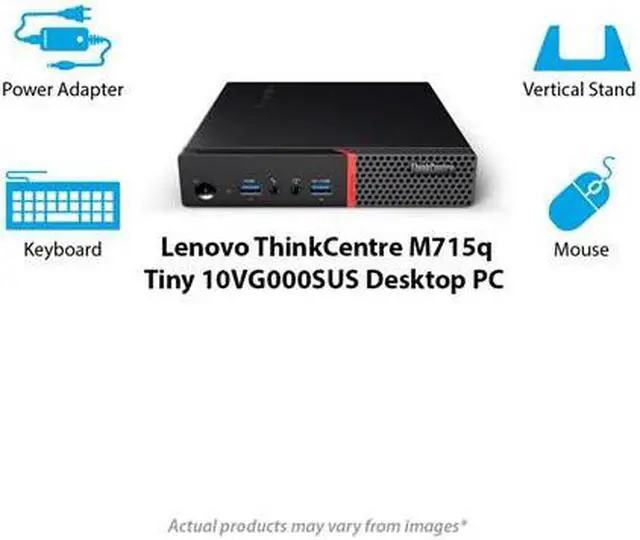 Alt view image 4 of 18 - Lenovo ThinkCentre M715q 10VG000SUS Desktop Computer - AMD Ryzen 5 PRO 2400GE 3.20 GHz - 8 GB DDR4 SDRAM - 256 GB SSD - Windows 10 Pro 64-bit
