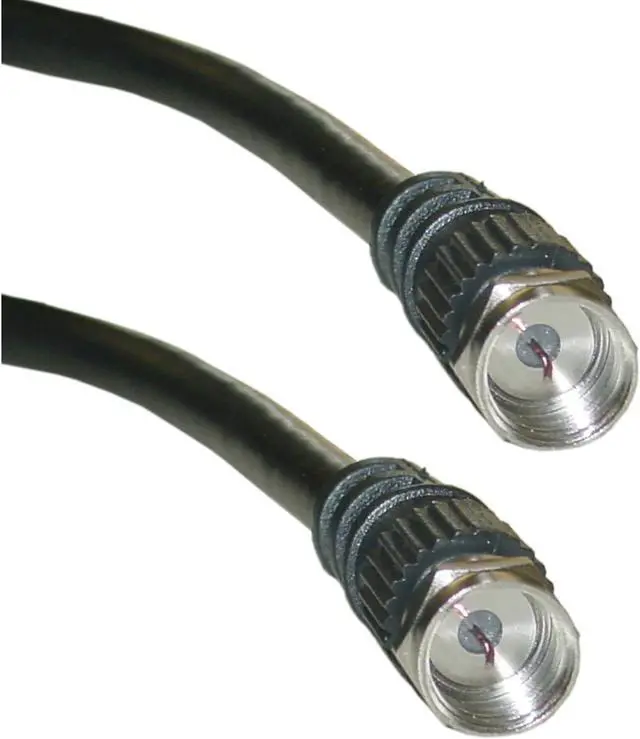 Main image of CableWholesale 10X2-01150 F-pin RG59 Coaxial Cable Black F-pin Male 50 foot