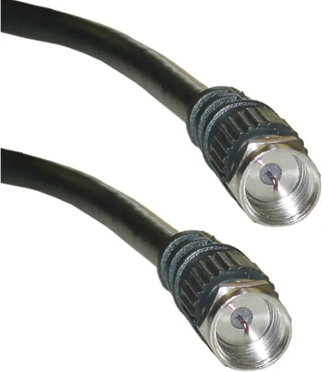 Main image of CableWholesale 10X2-011HD F-pin RG59 Coaxial Cable, Black, F-pin Male, 100 foot