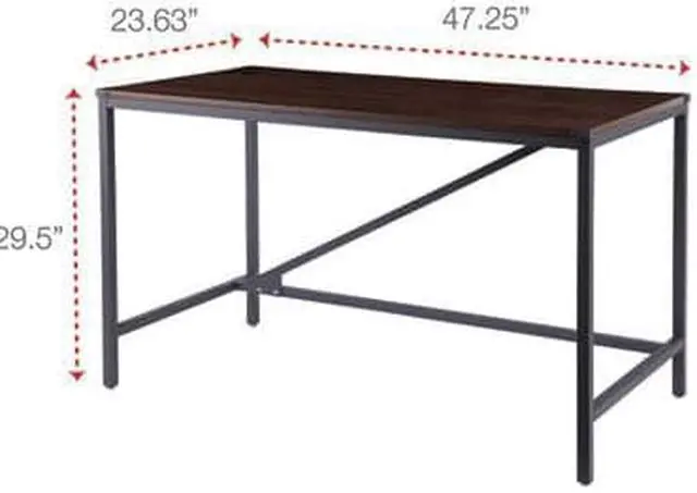 Alt view image 12 of 20 - Alera INDUSTRIAL SERIES TABLE DESK, 47.25W X 23.63D X 29.5H, MODERN WALNUT ALELTD4824WA