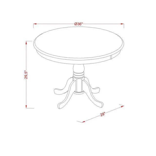 Alt view image 6 of 6 - ANT-CAP-TP Antique Table 36" Round with Cappuccino Finish
