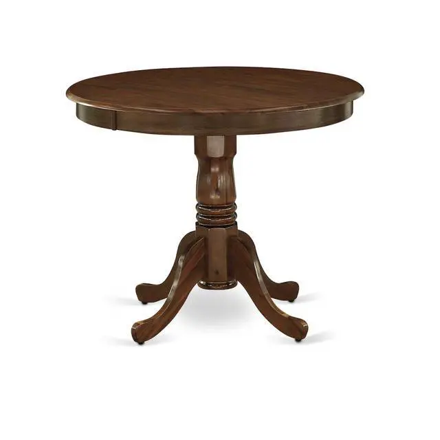 Alt view image 3 of 4 - ANT-AWA-TP Antique Dining Table Made of Rubber Wood, 36 Inch Round, Walnut Finish