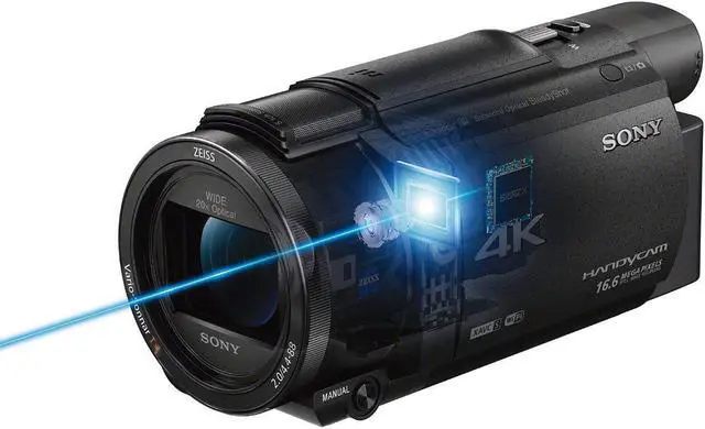 Alt view image 2 of 20 - Sony FDRAX53/B 4K HD Video Recording Camcorder (Black)