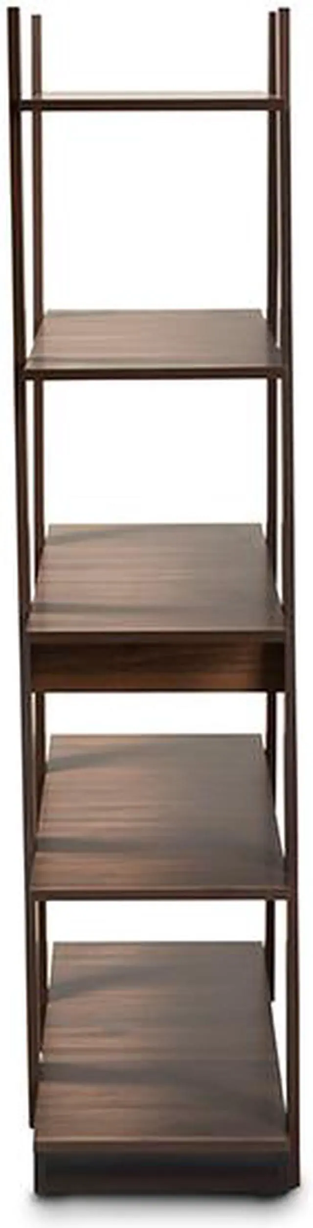 Alt view image 9 of 19 - Baxton Studio Michio Modern and Contemporary Walnut Brown Finished 5-Tier Wood Geometric Living Room Display Shelf