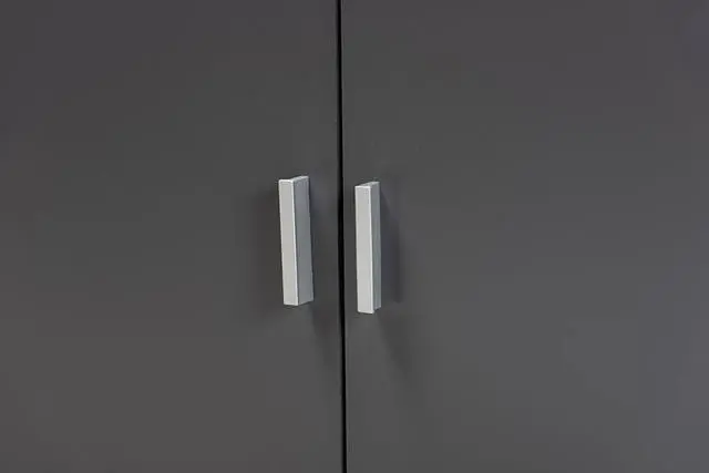 Alt view image 11 of 20 - Baxton Studio Jaeger Modern and Contemporary Two-Tone Walnut Brown and Dark Grey Finished Wood Storage Desk with Shelves