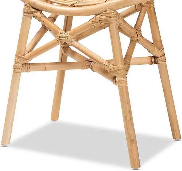 Alt view image 5 of 20 - Baxton Studio Elgon Modern Bohemian Natural Brown Rattan Footstool