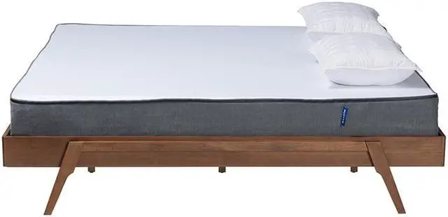 Alt view image 2 of 6 - Baxton Studio Sarita Mid-Century Modern Ash Walnut Finished Wood King Size Bed Frame