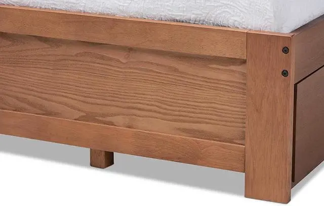 Alt view image 6 of 13 - Baxton Studio Wren Modern and Contemporary Walnut Finished 3-Drawer Full Size Platform Storage Bed Frame
