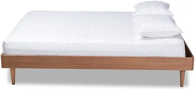 Alt view image 5 of 9 - Baxton Studio Rina Mid-Century Modern Ash Wanut Finished Queen Size Wood Bed Frame